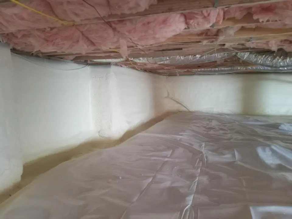Crawl space encapsulation with closed-cell spray foam for Flat Roof Repair in Delaware